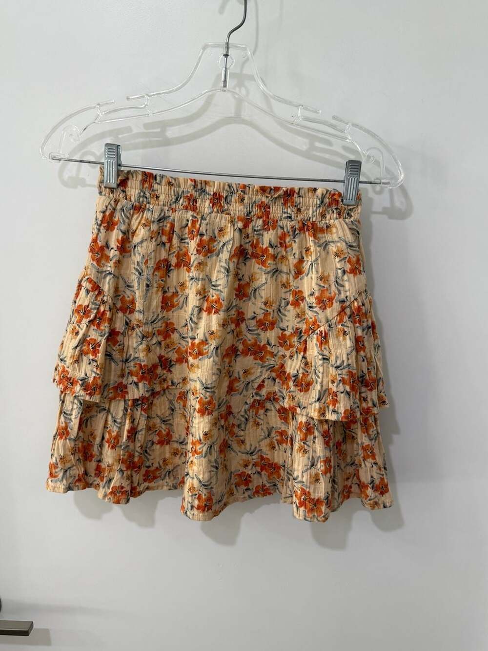 MINKPINK Orange Floral Smocked Crop Top and skirt two-piece set - Picture 11 of 15